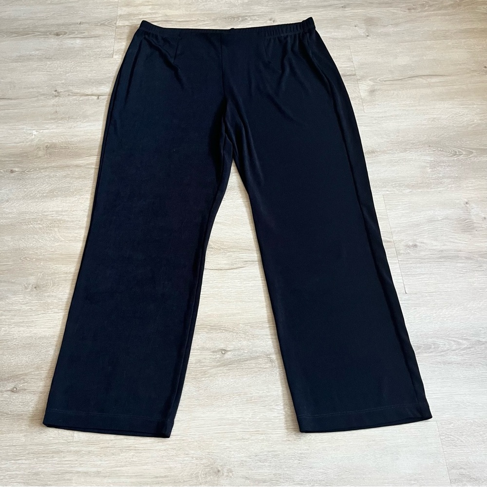 CHICO'S TRAVELERS NWT No Tummy Pant 3R XL Black High Waist Wide Leg Pull-on